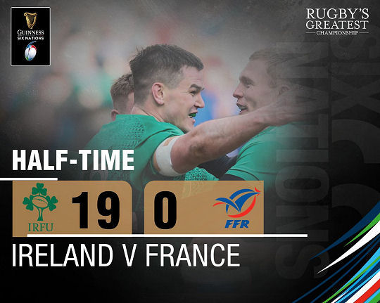 Ireland v France HT Six Nations 2019